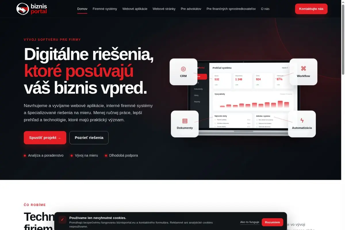Screenshot webu Biznisportal.eu