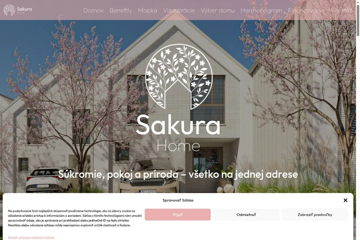 Screenshot webu SakuraHome.sk